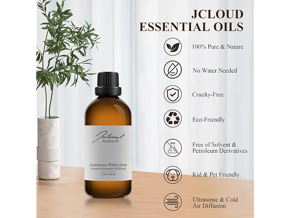 JCloud Luminous White Dew Diffuser Oil 3.38 oz
