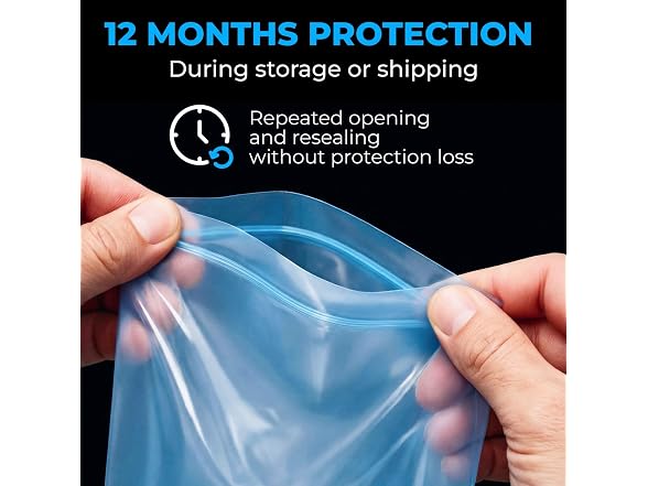 VCI Reclosable Poly Bags 12" x 18", Pack of 25-4 mil 