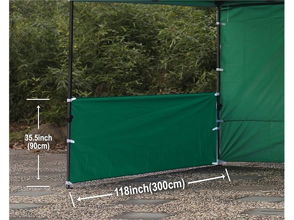 ABCCANOPY Sunwall Half Walls 2pk Green