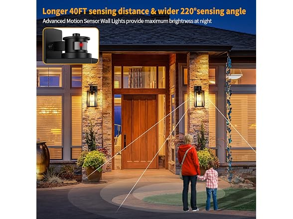 TOBUSA 2-Pack Motion Sensor Outdoor Lights