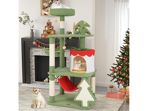 PETSITE 52 inch Christmas-Themed Cat Tree
