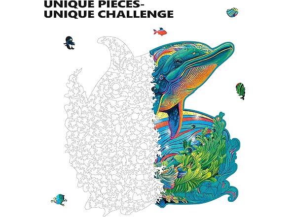 500 Pcs Wooden Dolphin Puzzle