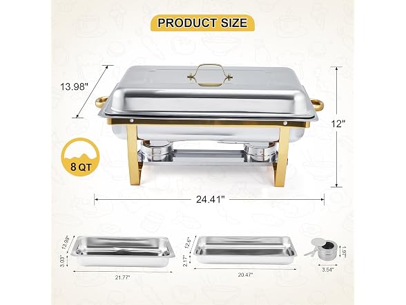 2-Pack Chafing Dishes for Buffet,8QT