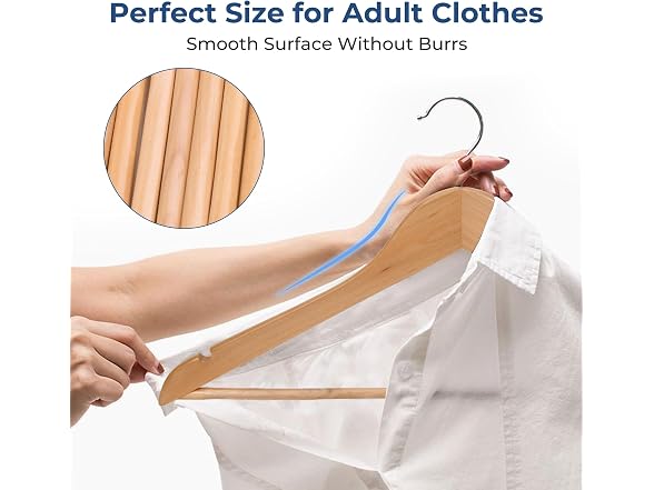 CROS Natural Wood Hangers Set of 20 