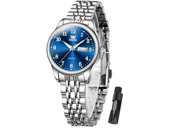 OLEVS Women’s Day Date Steel Watch