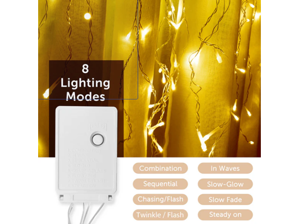 SonicGrace Icicle LED Light Strip – 10ft, 180 Lights