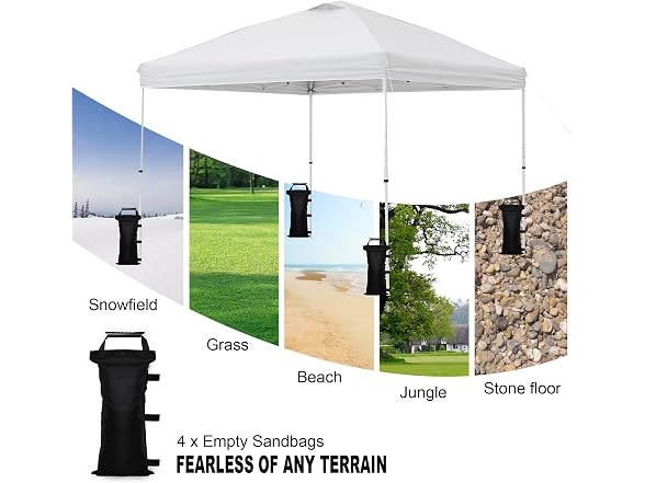 SANWAY 8 Pack (NO Sand) Sand Bags for Canopy Weights (Black)