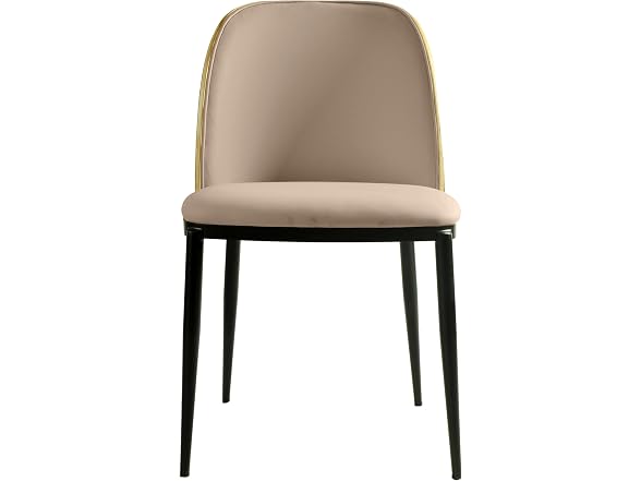 LeisureMod TCNW18BG Tule Dining Chair Natural Wood/Beig