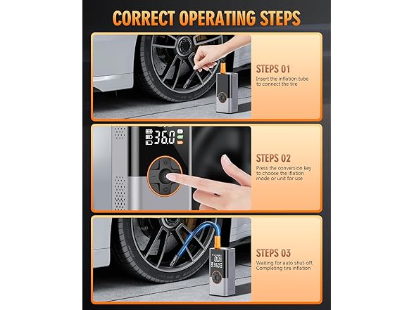 KUXISA Tire Inflator | 180PSI | 25000mAh