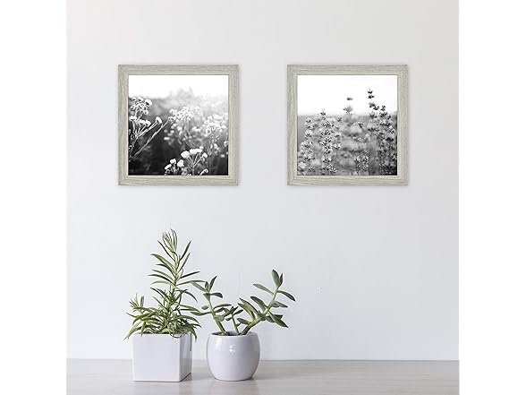 Picture Frame Set 8x8 Gray Woodgrain