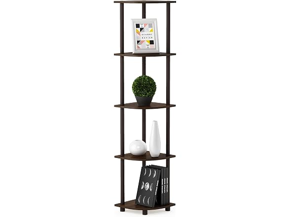 Furinno Wire Book Shelf, 5-Tier Walnut Cove