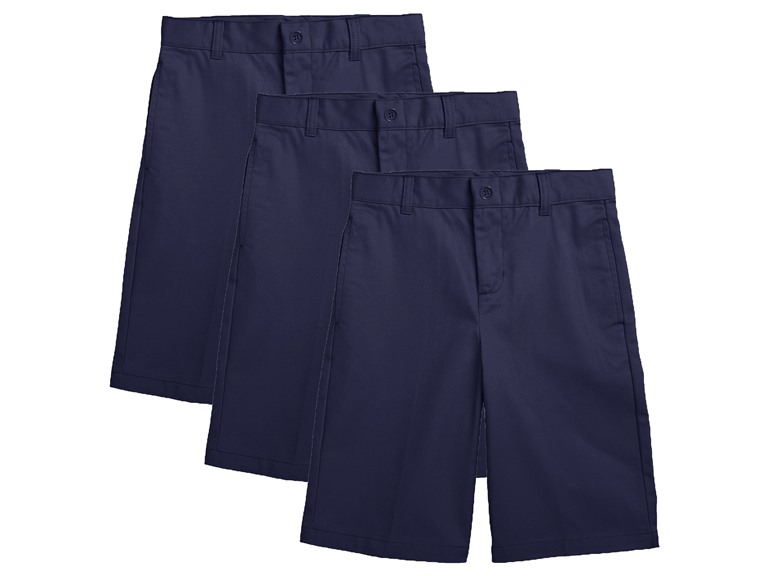 3-Pack Children & Boy's Flat Front School Uniform Twill Chino Shorts