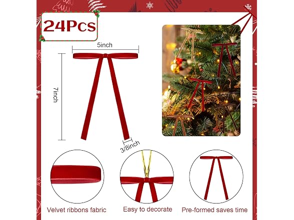 NONSTOP Red Velvet Ribbon Bows