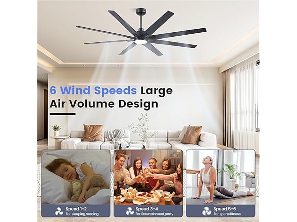 Newday 72In Large Ceiling Fan