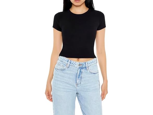 Forever 21 Cropped Rib-knit Tee
