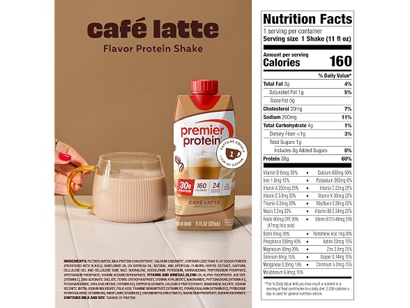 Premier Protein Energy Cafe Latte 12 Pack