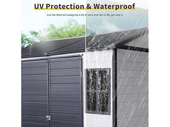 ZENITHLIVING Outdoor Storage Shed, Grey
