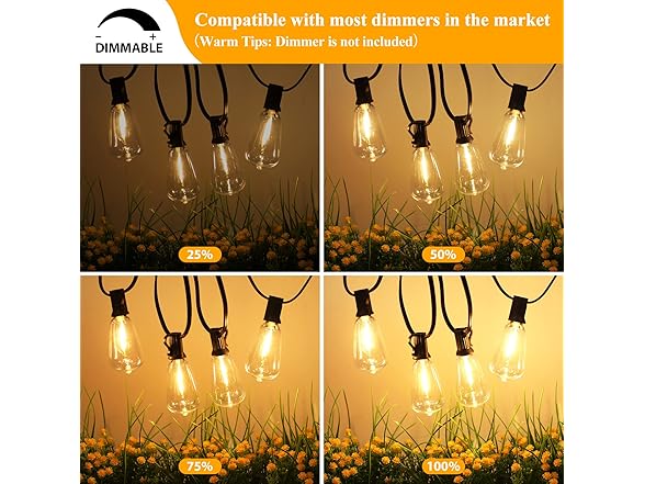 Brightever 120FT Outdoor String Lights Waterproof