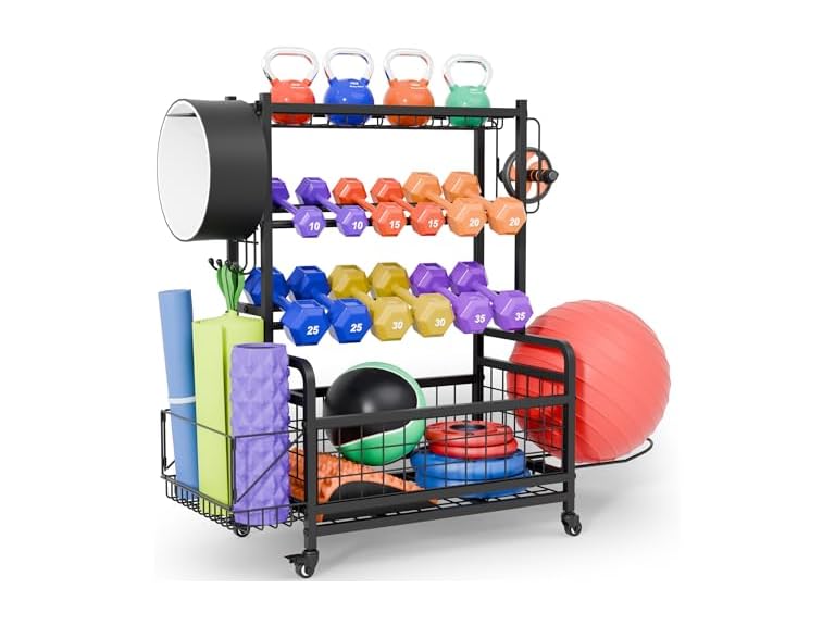 Weight Storage Organizer Racks Wheels