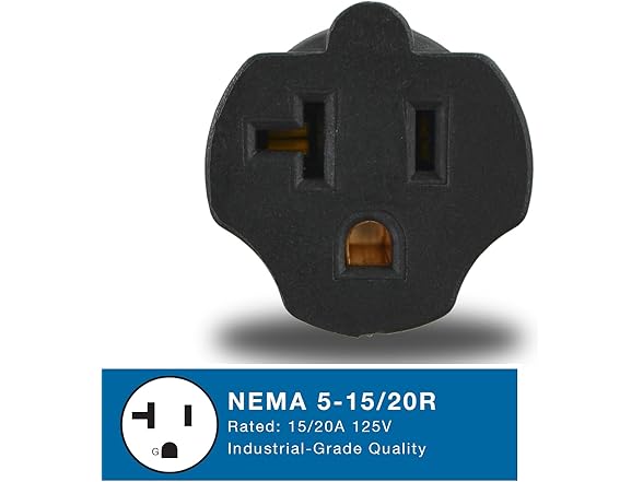 Conntek 30123 L5-20P to 5-15/20R Plug Adapter