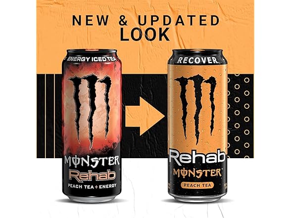 1CT Monster Rehab - Peach Tea + Energy - 15.5oz