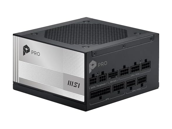 MSI PRO A850PL PCIE5, Fully Modular Gaming 850W Power Supply