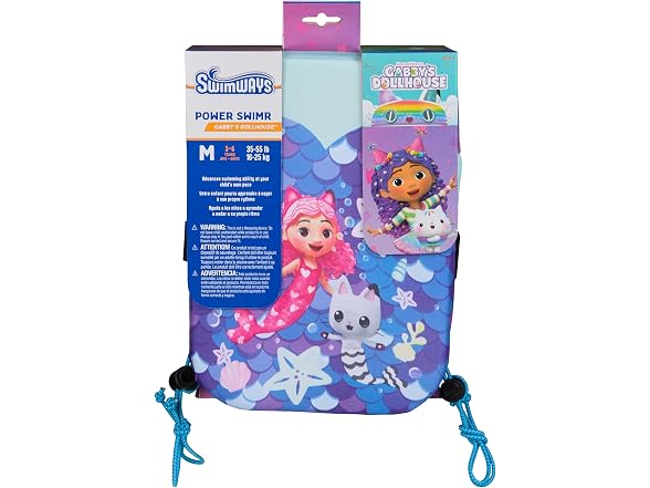 SwimWays Gabby's Dollhouse Power Swimr Outdoor Pool Swim Vest