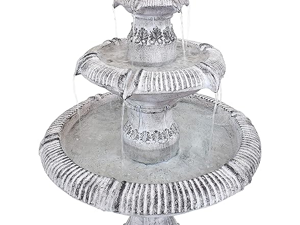 Sunnydaze Mediterranean 3-Tier Outdoor Water Fountain