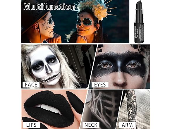 Js2U ZW Halloween Makeup Clown Black Cream