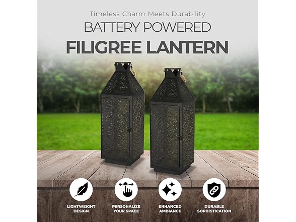 Four Seasons Courtyard Battery Powered LED Lantern