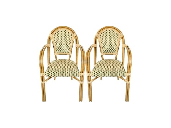 Chivari French Bistro Patio/Indoor Dining Chair, 2 Pack, Han (Open Box)
