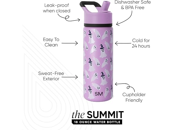 Simple Modern Halloween Kids Summit Water Bottle with Straw Lid 18oz - Gallery 3