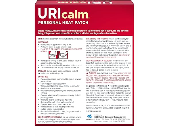 3CT Uricalm Personal Heat Patch, Soothes Discomfort