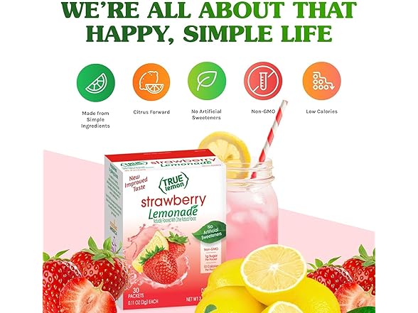 True Lemon Strawberry Lemonade 30ct (Pack of 1)