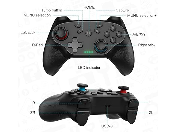 Nonbliep Wireless Controller, 2 Pack