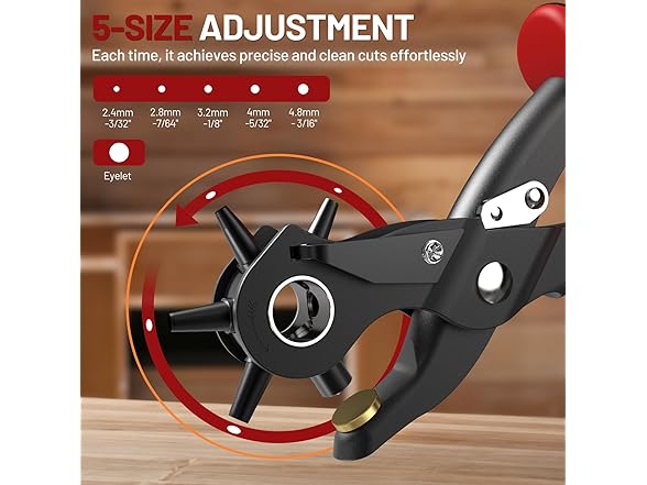 PHIRAH 2 in 1 Leather Hole Punch