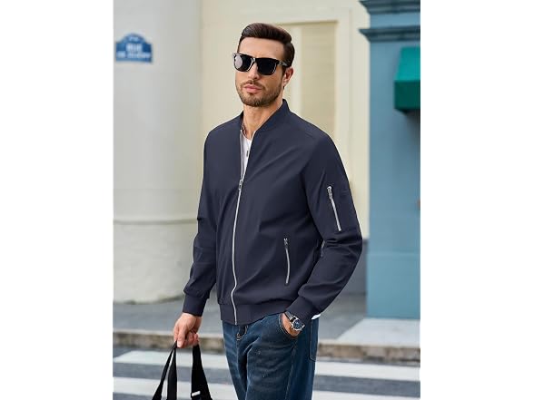 Crysully Men (L) Bomber Jacket Lightweight Coats