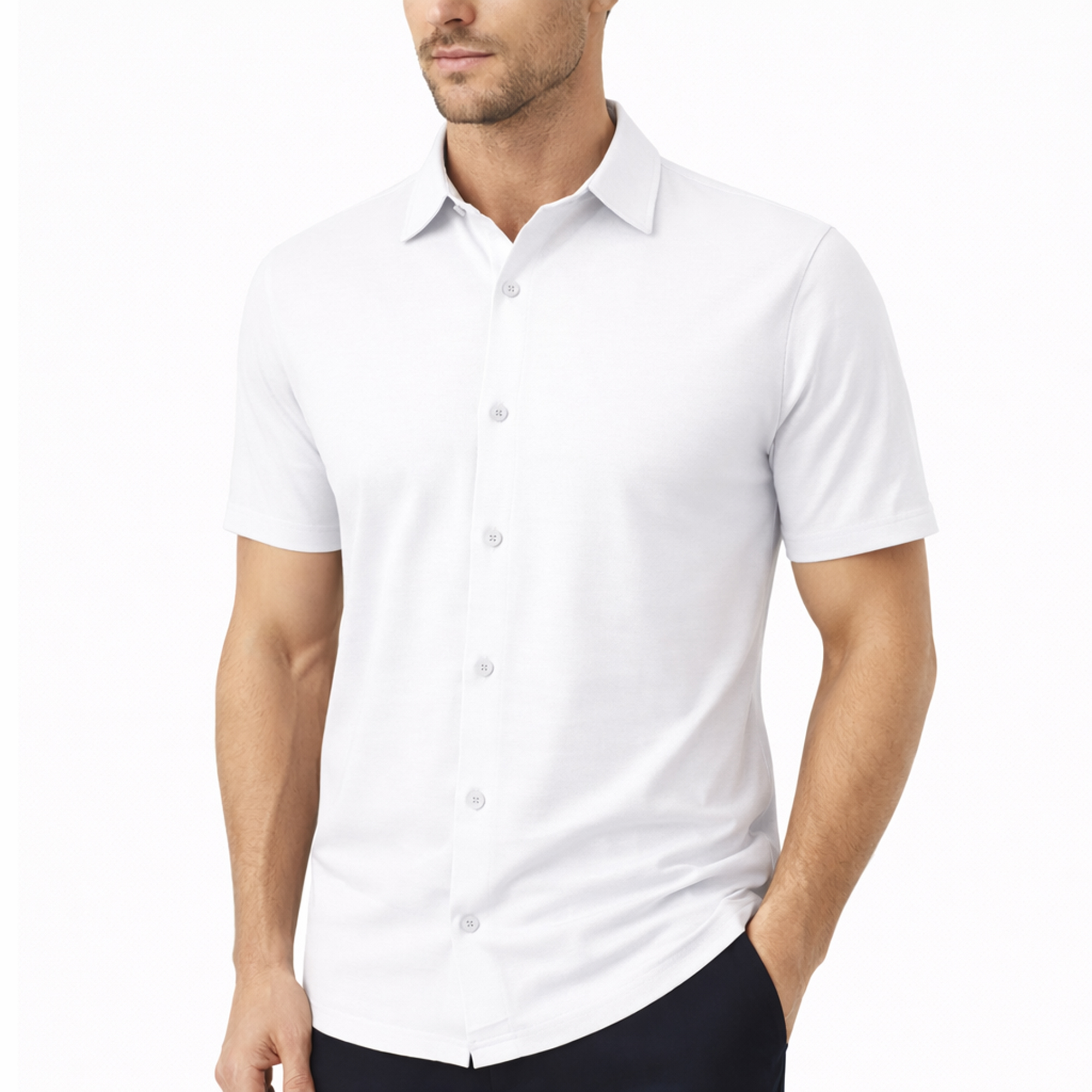 3Pk Asst Mens Knit Button Down Shirts - Gallery 18