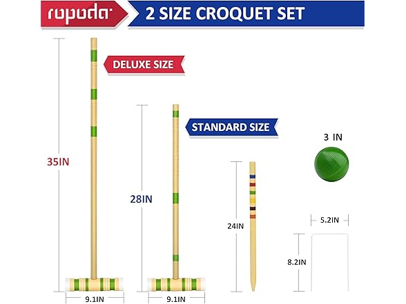 6-Player Croquet Set Lawn Game w/ Bag