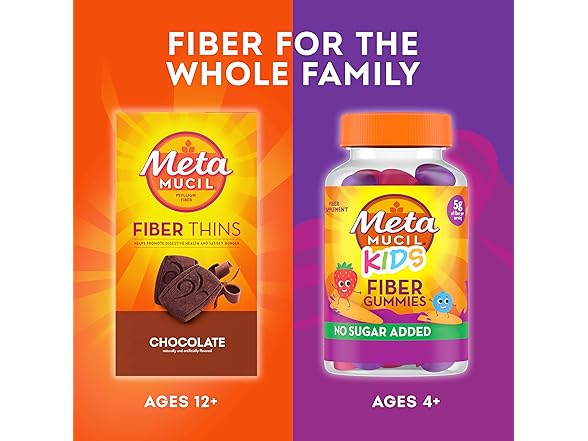 Metamucil Fiber Thins, Psyllium Husk Fiber Supplement, Digestive Health Support and Satisfy Hunger, Chocolate Flavored, 12 Servings - Gallery 6