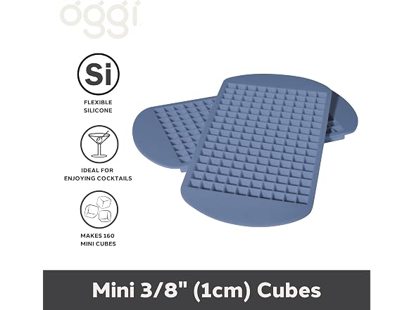 OGGI Small Ice Cube Tray, 2 Mini Ice Cube Trays
