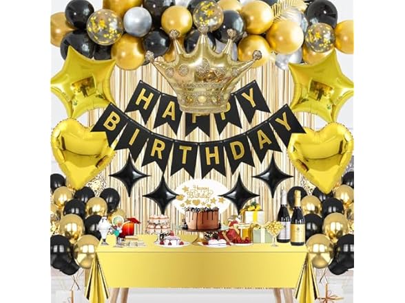 JiaYJinX Black and Gold Birthday Party 