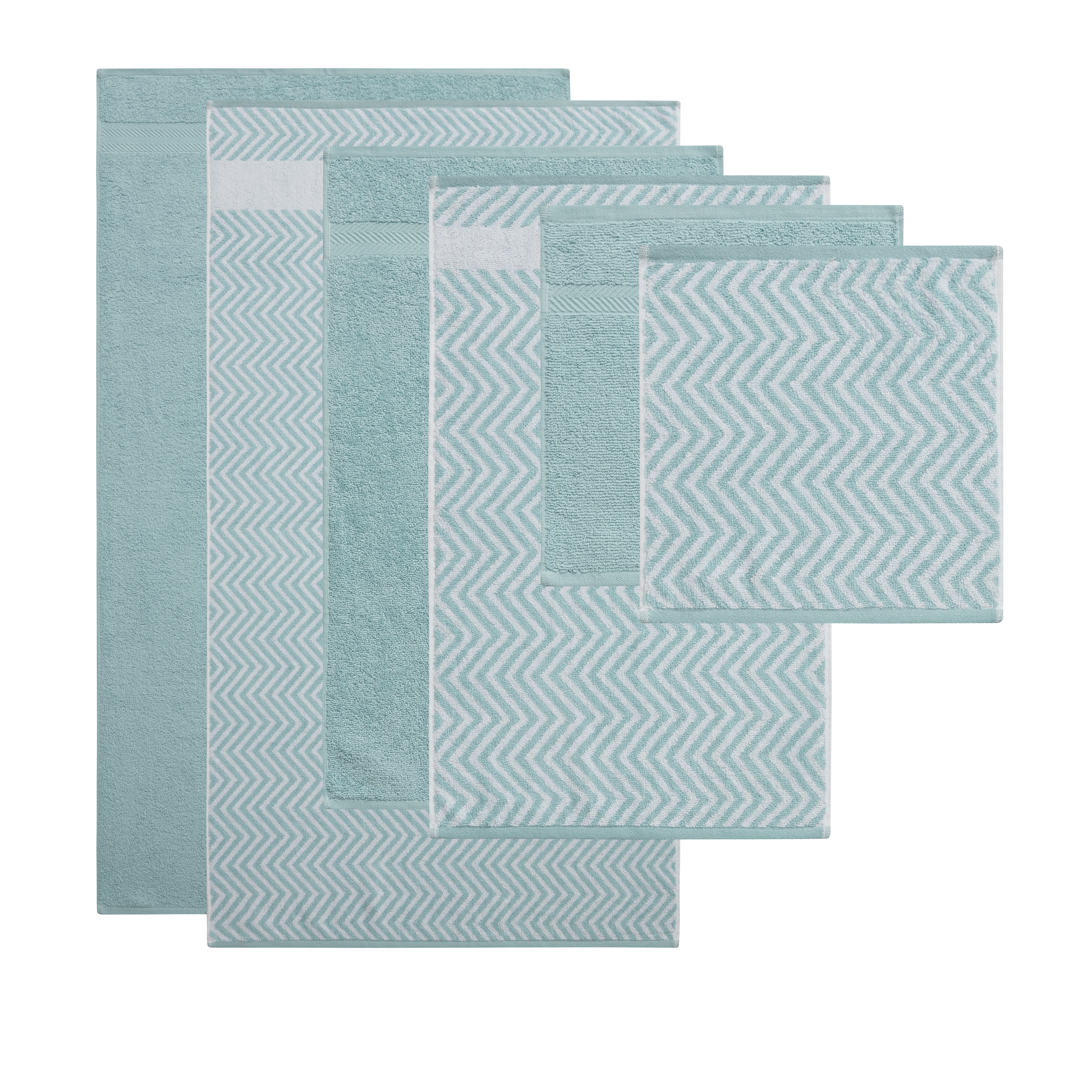 6 Piece Chevron Jacquard Towel Set - Gallery 26