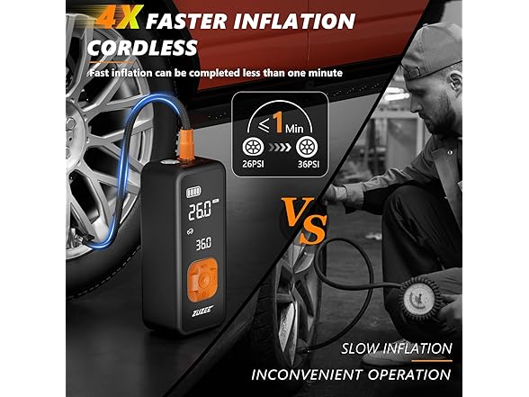 Zuzee Zuzee Tire Inflator Portable Air Compressor