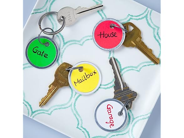 Avery Metal Rim Key Tags with String