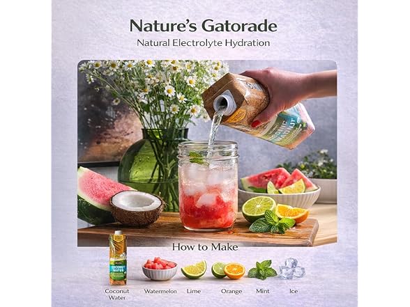 Nature's Greatest Foods, Organic Coconut Water, 6pk