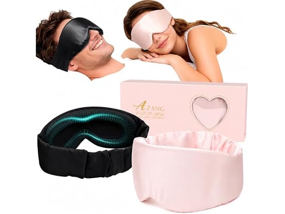 Azang Silk Sleep Mask for Women & Men, 3D