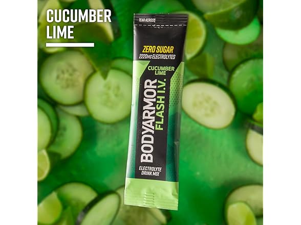 6CT BODYARMOR Flash IV Electrolyte Packets, Cucumber