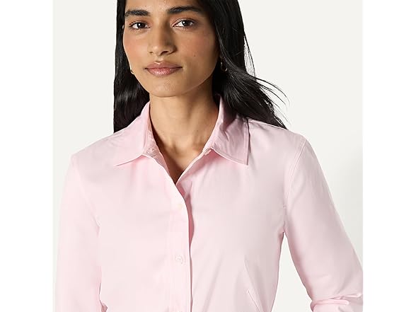 Amazon Essentials Women Stretch Poplin Button-Up Shirt - Gallery 9