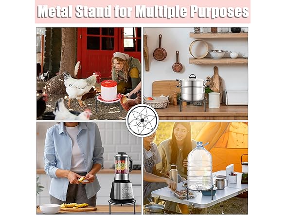 LOTKEY 4 PCS Metal Stand for Chicken Feeder Water